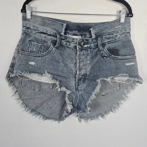 OneTeaspoon Rocky Rollers Cutoff Denim Shorts Distressed Frayed‎ Hem Size 29 NWT